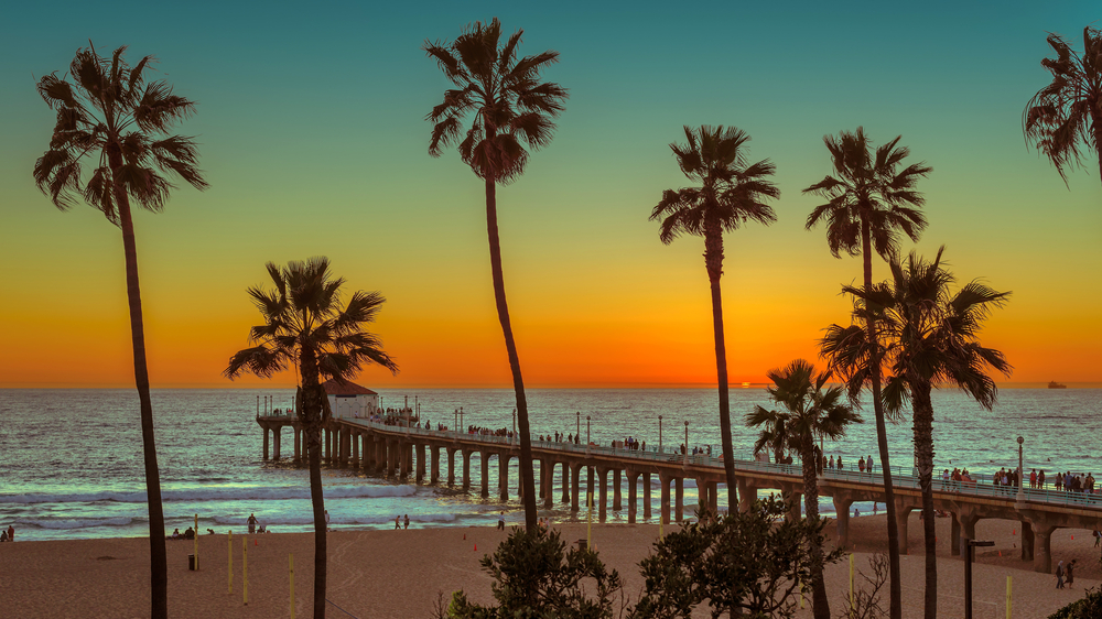 Sunset at a California beach